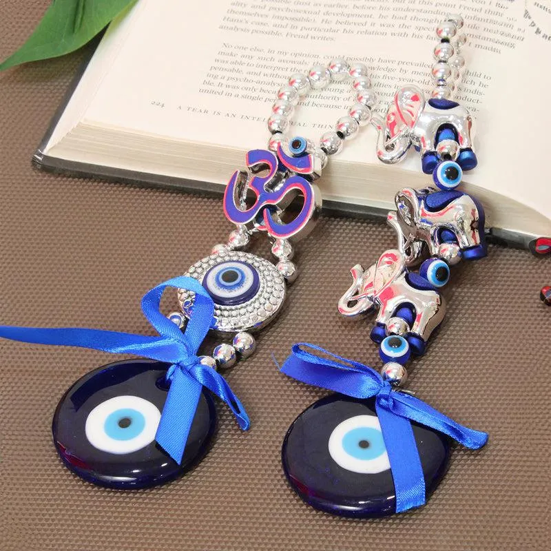 Om & Elephant Evil Eye Metal Wall Accent - Set Of Two media 3