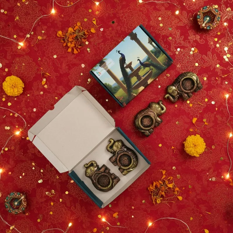 Elephant Tea Light Holder - Set Of Four media 6