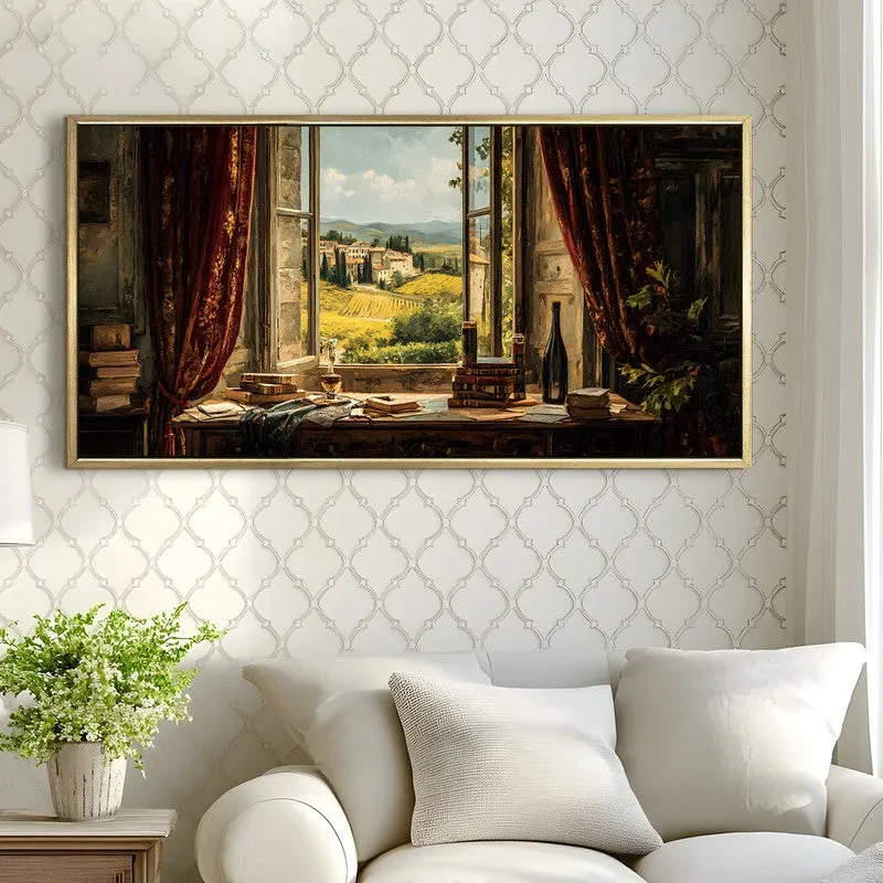 Vintage Europe Scenic Aperture Trees Houses Wall Art media 3