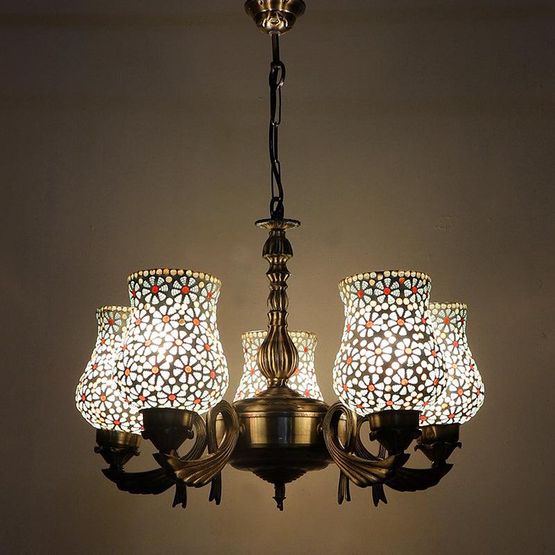 Dinara Vistara Mosaic Golden Antique Ceiling Lamp