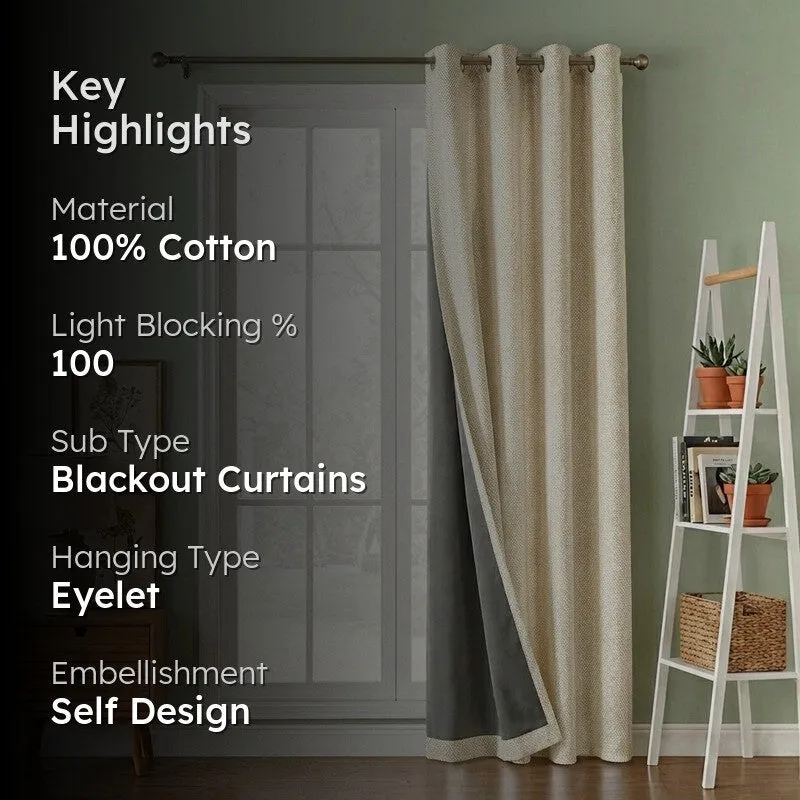 Form Ease Cotton Blackout Curtains - Ivory media 2
