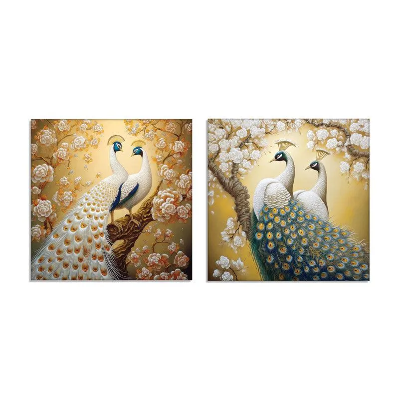 Plumage Of Light Canvas Wall Painting - Set Of Two media 7