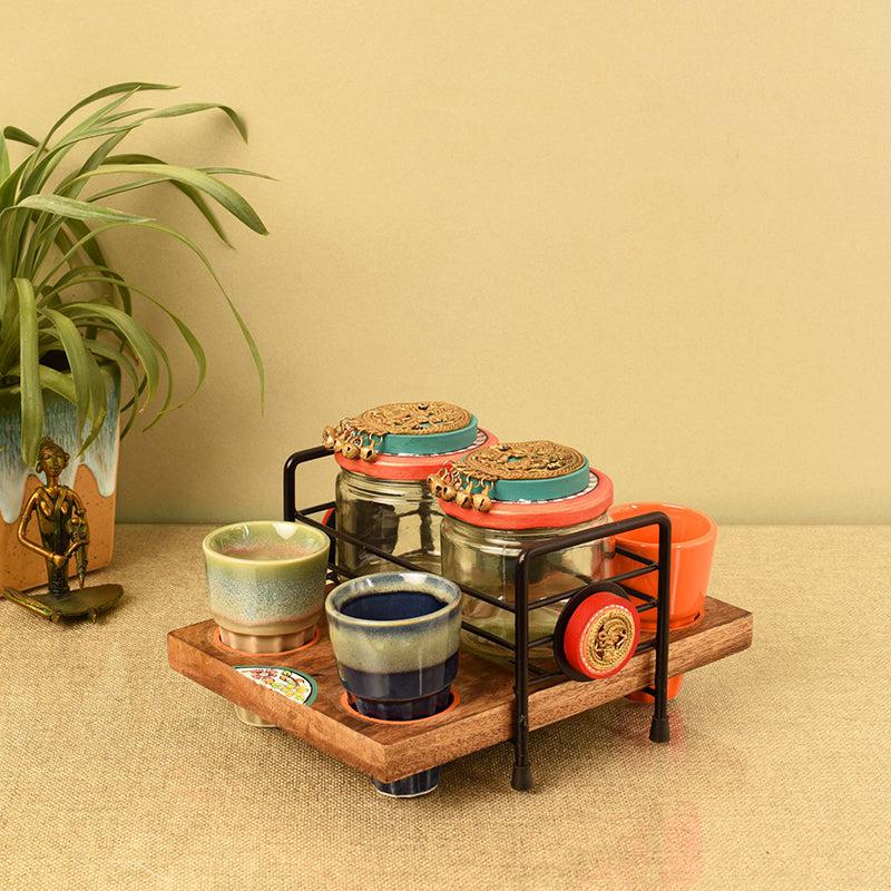 Ritika Jar Set With Tray - Seven Piece Set