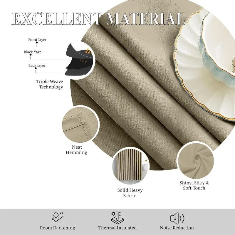 Esme Tab Top Short Width Curtain - Beige media 7