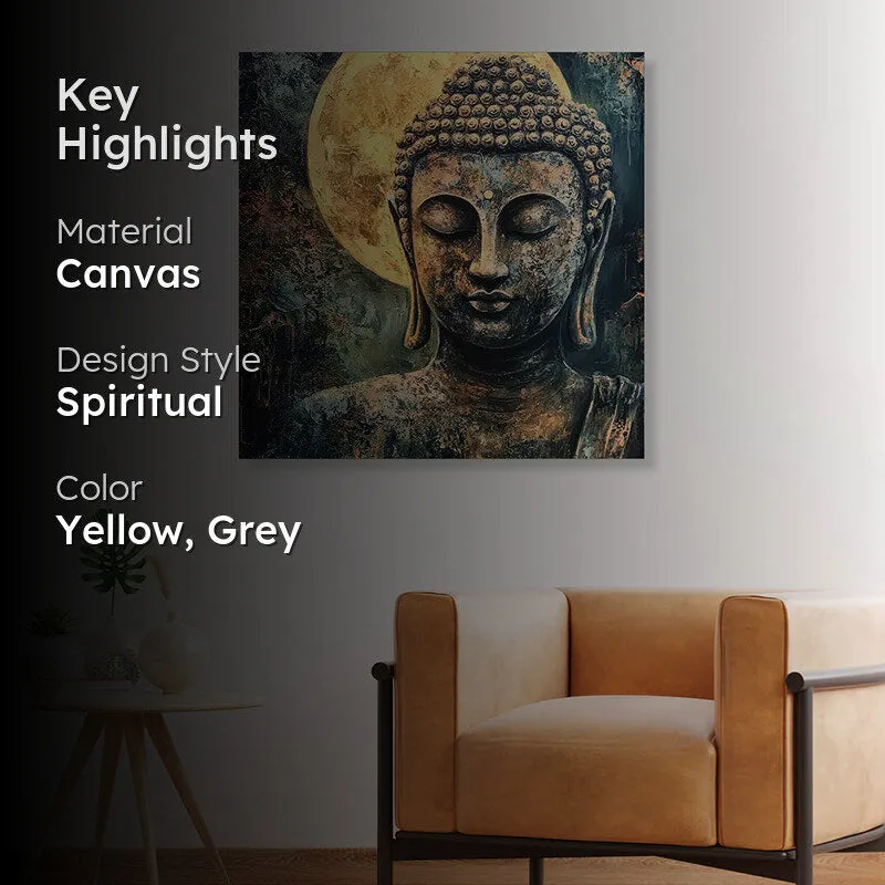 Buddha In Stone Canvas Wall Art media 2