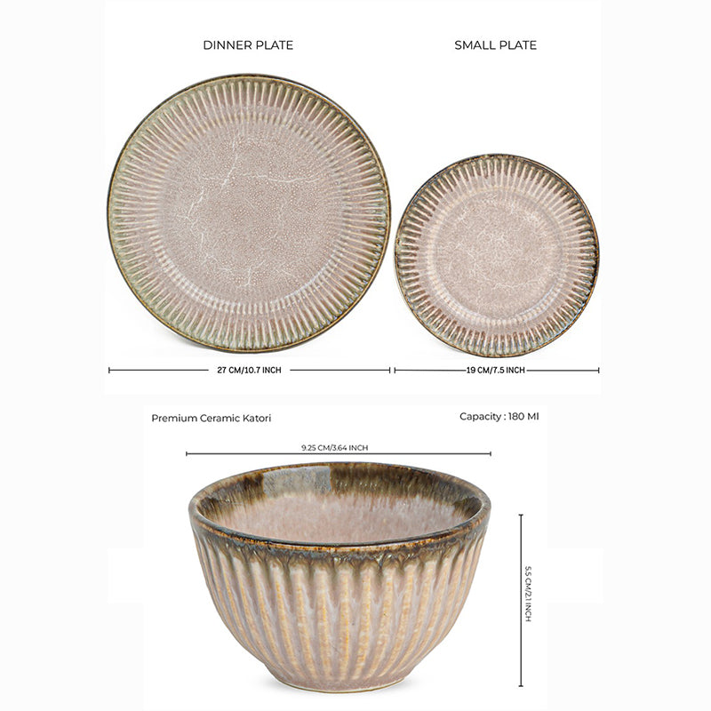 Mintora Pink Ceramic Dinner Set - 6 Piece Set media 7