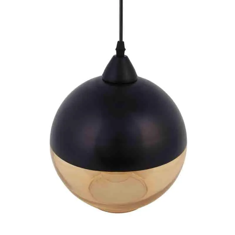 DuoTone Globe Glass Ceiling Lamp - Black media 4