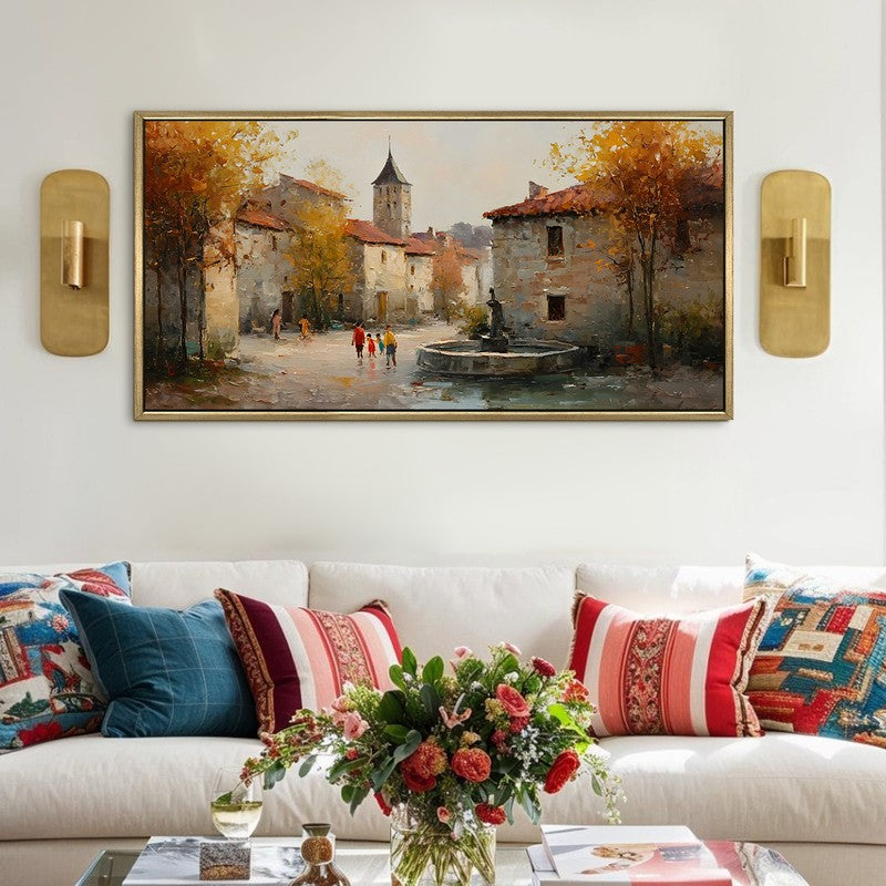 Village Echo Canvas Wall Painting With Frame