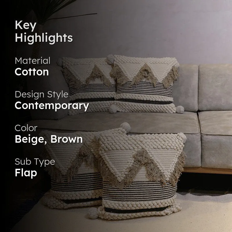 Wild Weave Tufted Cotton Cushion Cover - Set Of Four media 2