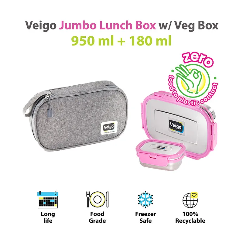 Delico Pack Pink Lunch Box With Insulated Pouch (775 mL /150 mL) - Three Piece Set media 7