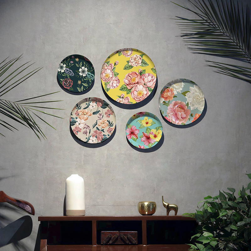 Rose Harmony Wall Plates - Set Of Five media 5