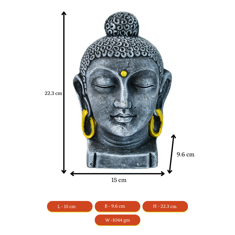 Buddha Dhvani Terracotta Idol - Grey media 5