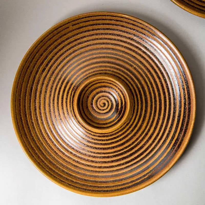 Terra Tones Chip & Dip Stoneware Platter media 1