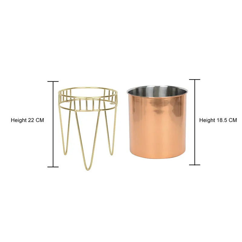Zenva Stainless Steel Planter - Copper & Gold media 4