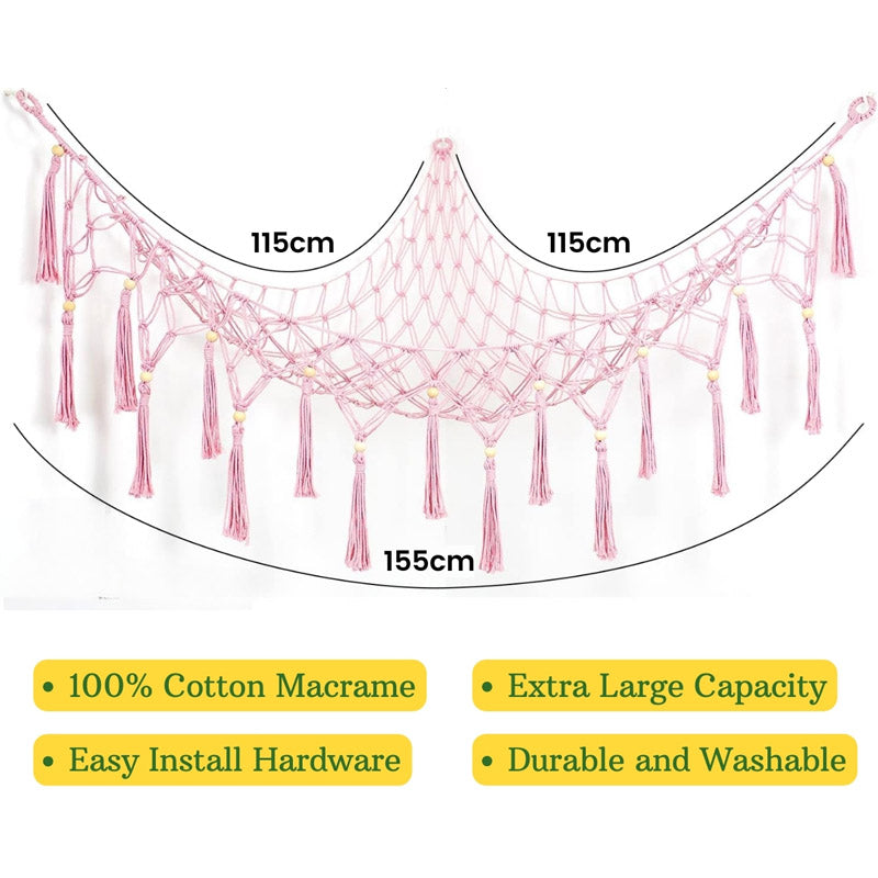 Iara Macrame Toy Hammock - Pink media 6