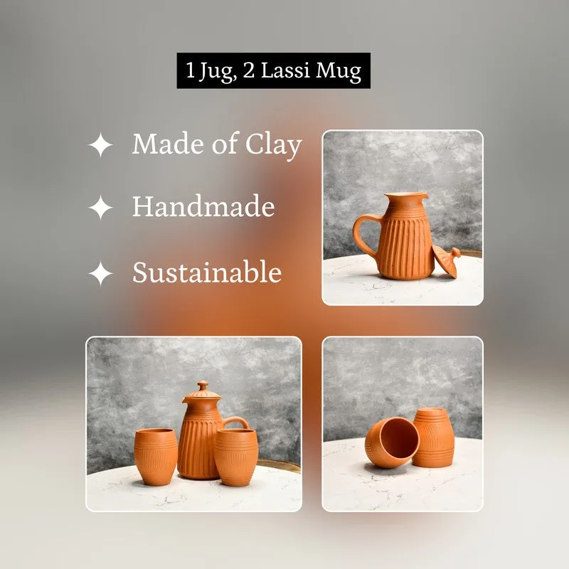 Victoria Terracotta Jug with Glasses - Three Piece Set - 7