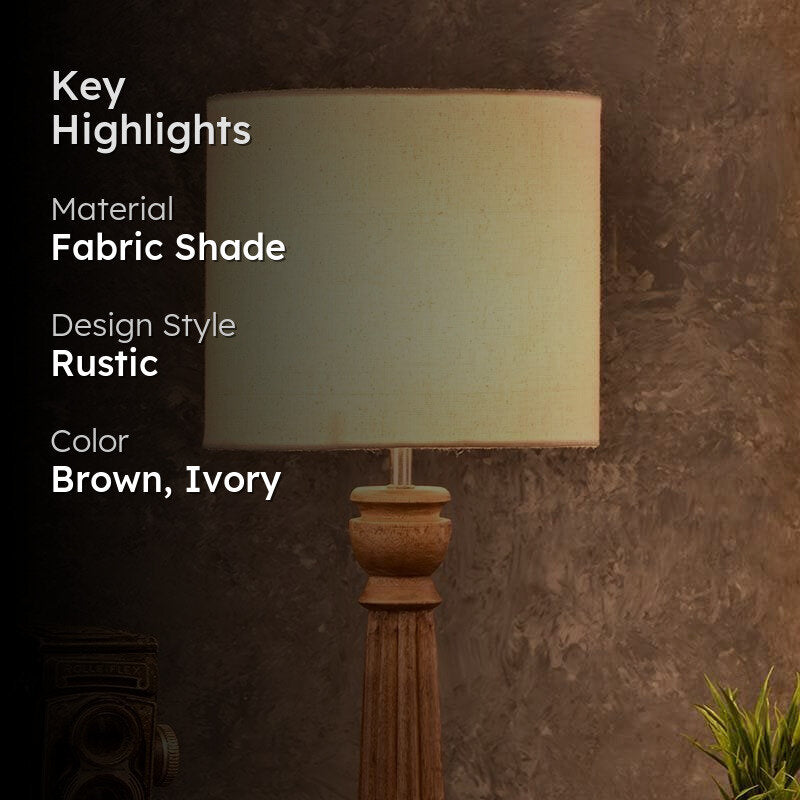 Laze N Lounge Fabric Table Lamp - Ivory media 2