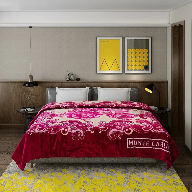 Monte Carlo Crimson Cascade Blanket (Pink)- 950 GSM media 3