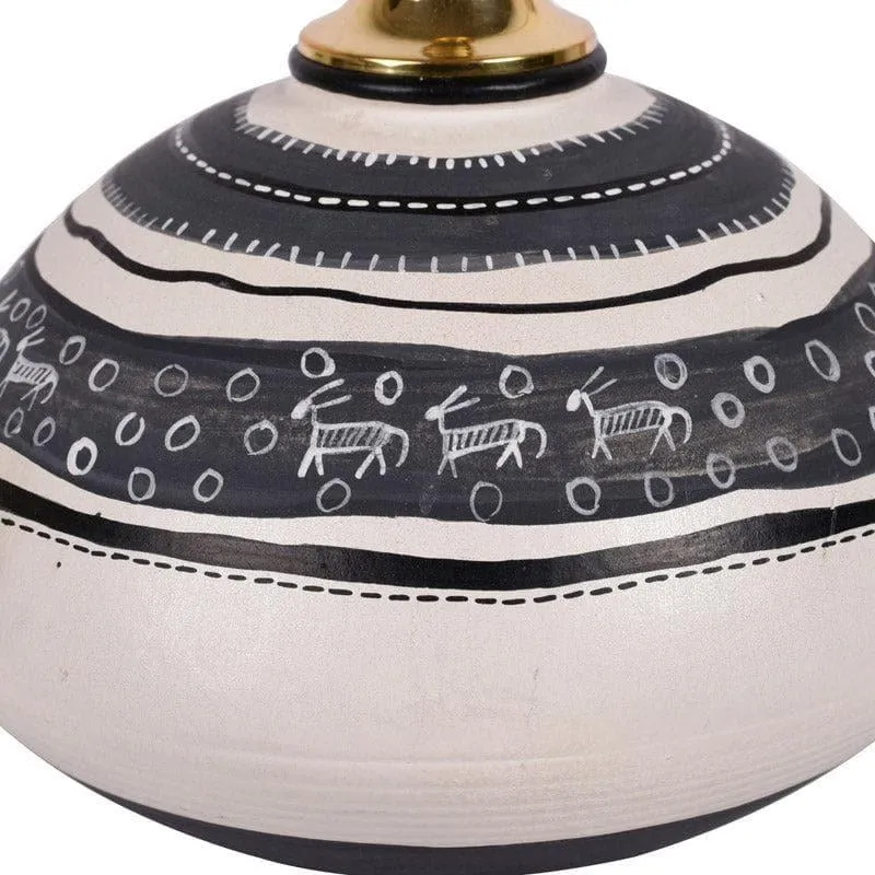 Itaash Terracotta Table Lamp - Black,White media 6
