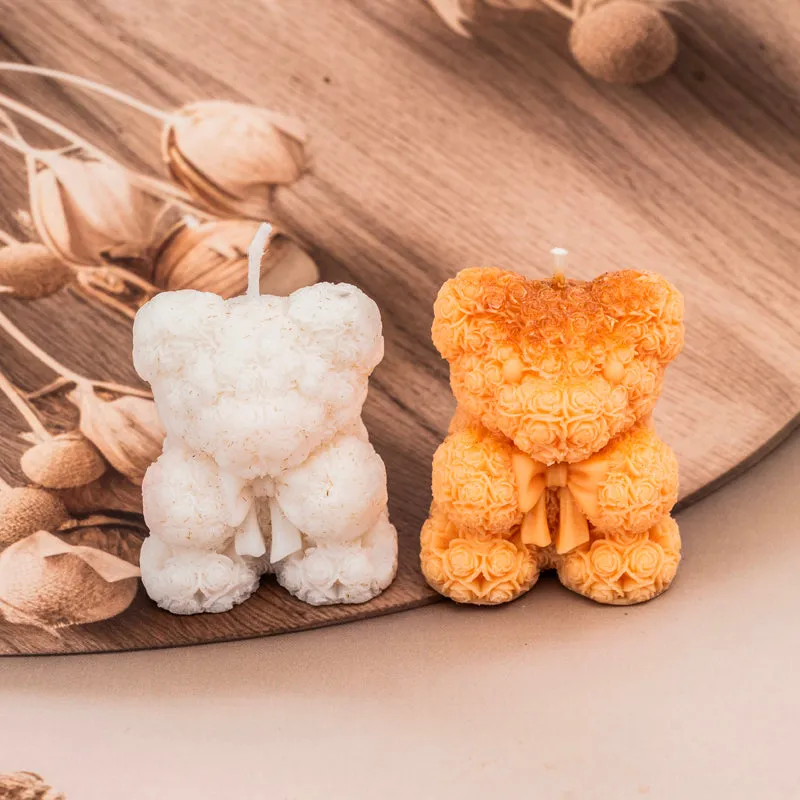 Adorable Teddy Bear Soy Wax Candle Set - Orange Scented media 3