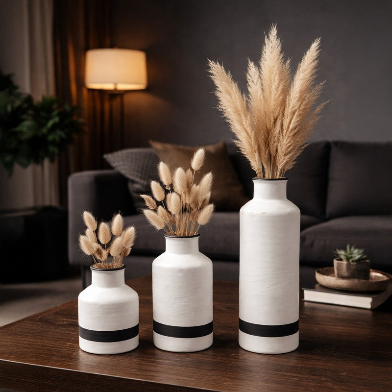 Earthtone Ceramic Vase - Set of Three