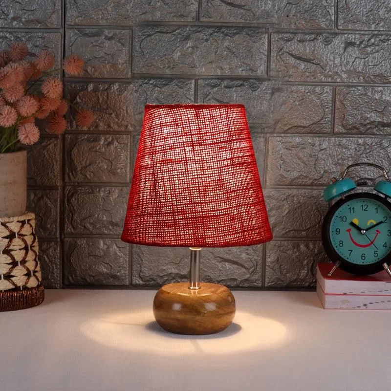 Astrova Jute Table Lamp - Maroon,Brown media 1