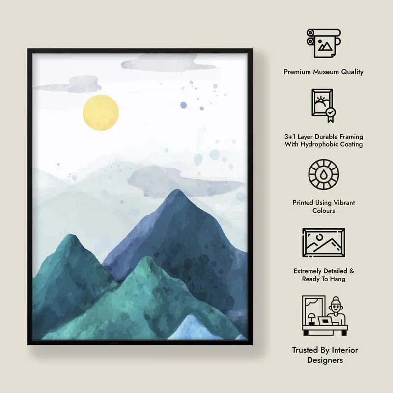 Azure Peaks Archival Paper Wall Art With Frame media 8