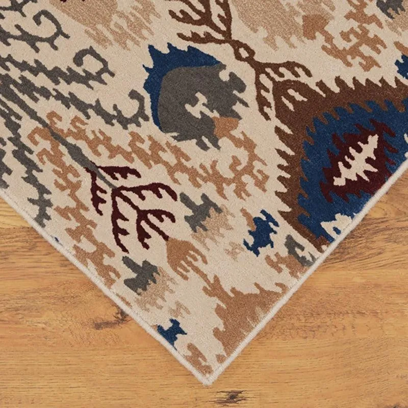 Saruman Hand Tufted Ethnic Wool & Nylon Carpet - Beige media 4