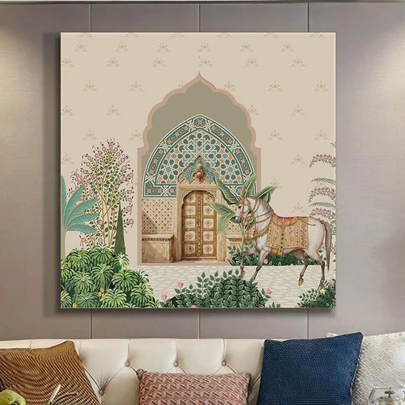 Ornate Courtyard Wall Painting media 1