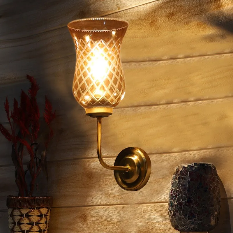 Honey Glow Arched Base Glass Wall Lamp media 5