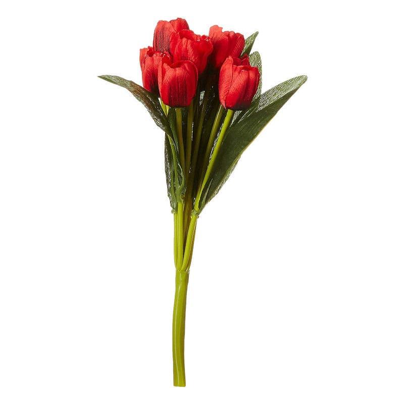 Faux Tulip Flower Bunch - Dark Red media 4