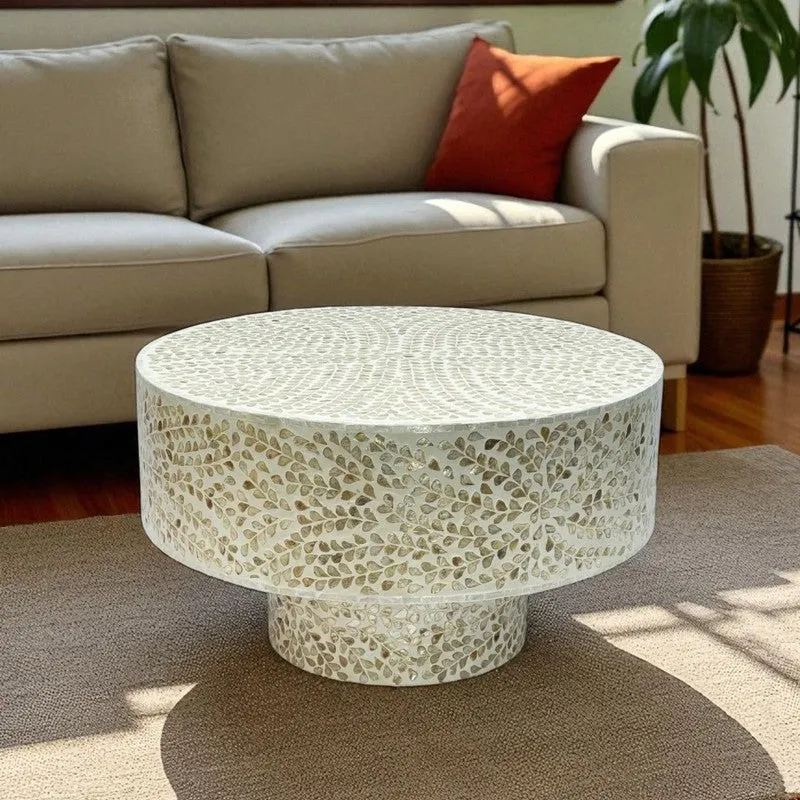 Noblex Bone Inlay Center Table - Off White media 4