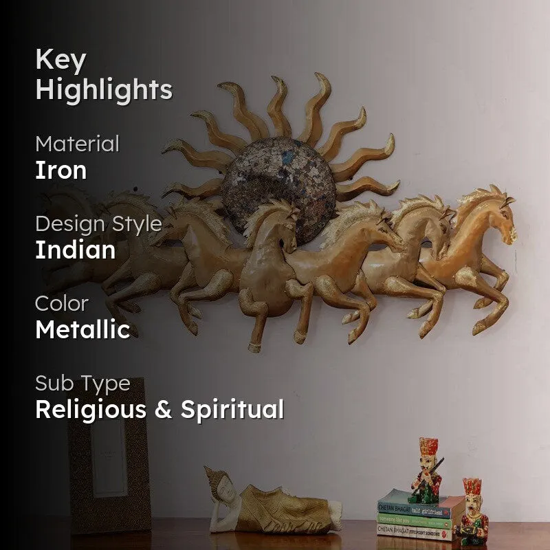 Gold Running Horses Iron Wall Accents media 2