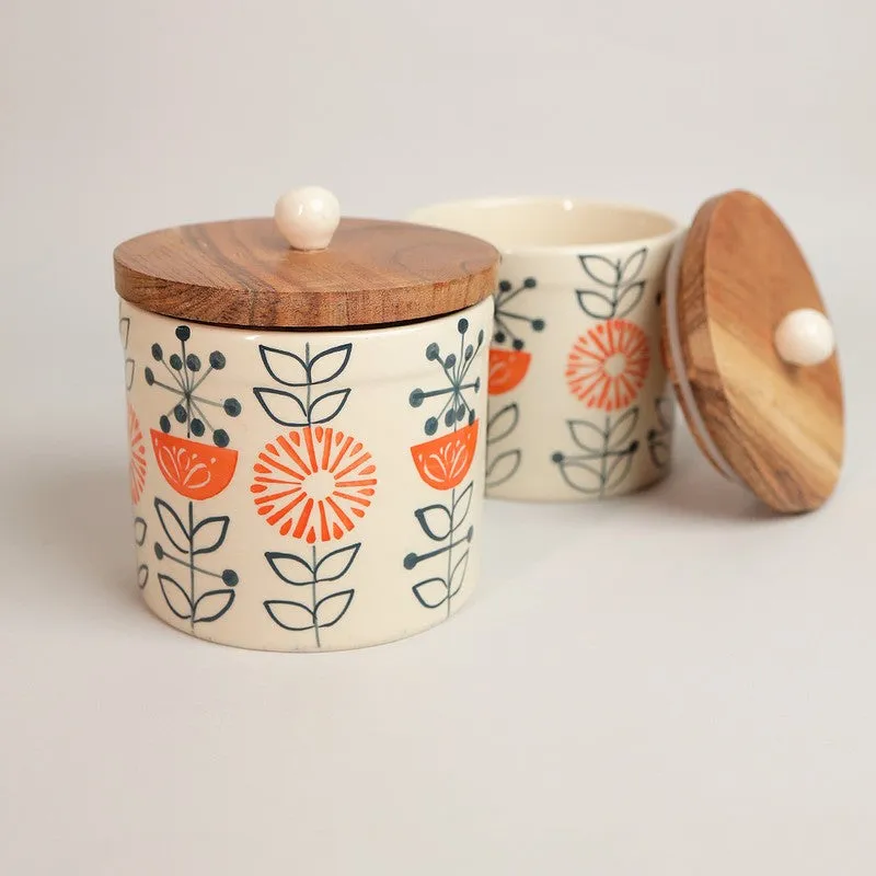 Florina Ceramic Jar (1000 mL Each) - Set Of Two media 5