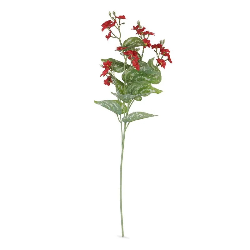 Linora Begonia Artificial Flower(Red) - Set Of Two media 3