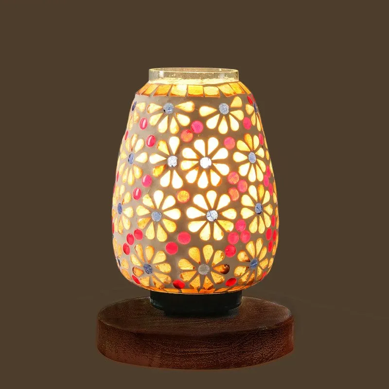 Lumarae Glass Table Lamp With Wooden Base - Multicolor media 6