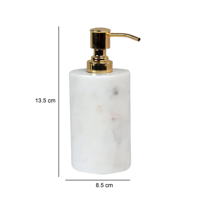 Alabaste Marble Soap Dispenser - White & Gold media 6