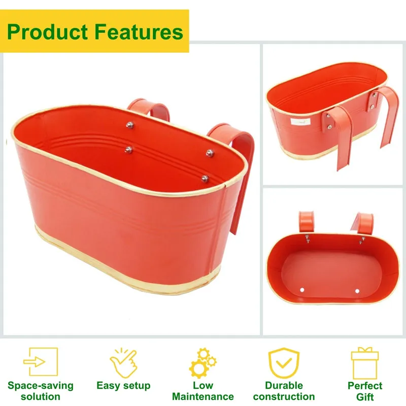 Norva Hanging Planter (Red) - Set Of Six media 5