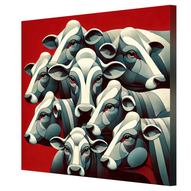 Herd Of Cows Poly Canvas Wall Painting media 5