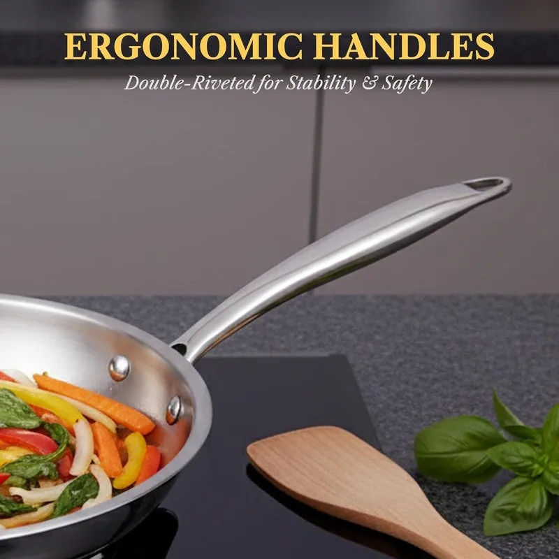 Solara Stainless Steel Frying Pan with Handle (1700 ML) - 22 CM media 8