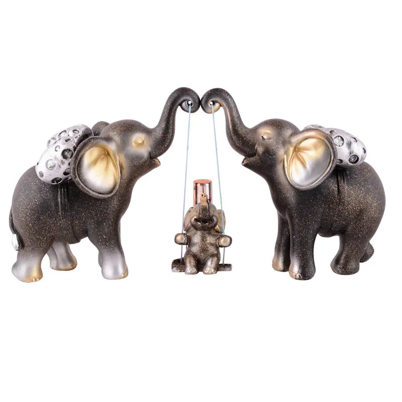 Tiny Tuskers Painted Polyresin Show Piece - Coffee media 3