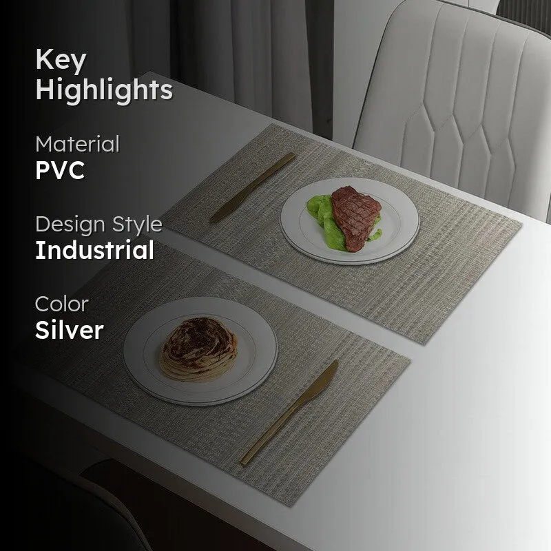 Silver Rectangle PVC Table Mats - Set Of Two media 2