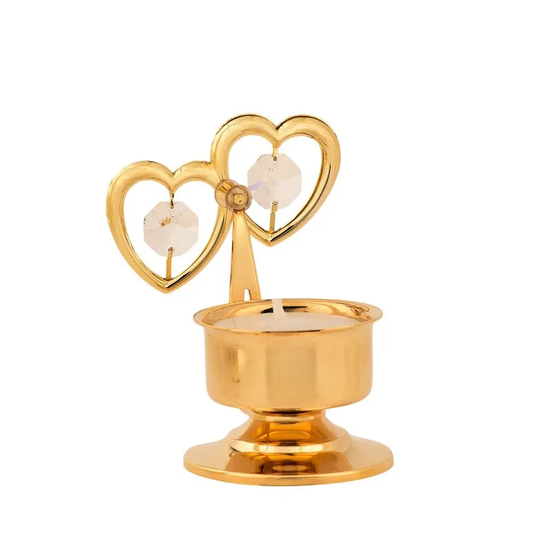 GoldenHeart 24K Gold Plated Mild Steel Candle Holder media 4