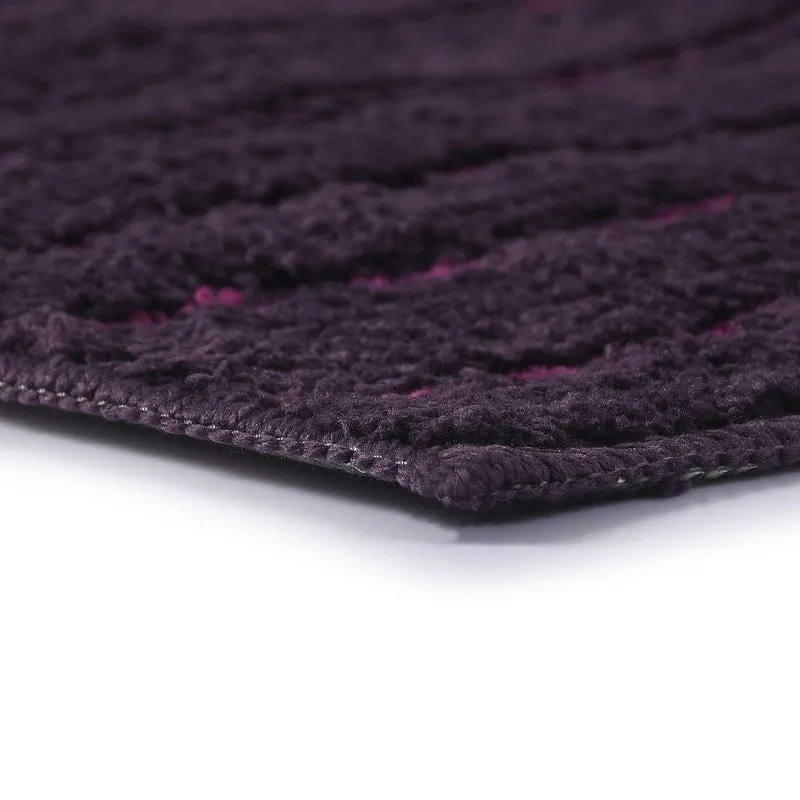 StripeEase Microfiber Bath Mats (Purple) - Set of Two media 5