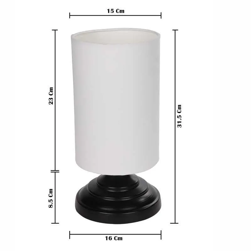 Eunoia Fabric Table Lamp - White,Black media 6