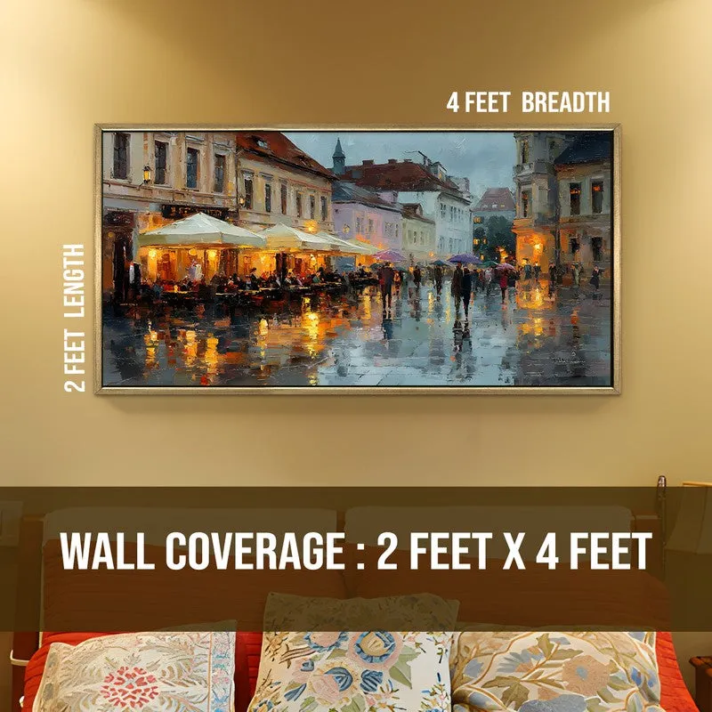 Nocturne Rain Canvas Wall Painting With Frame media 9