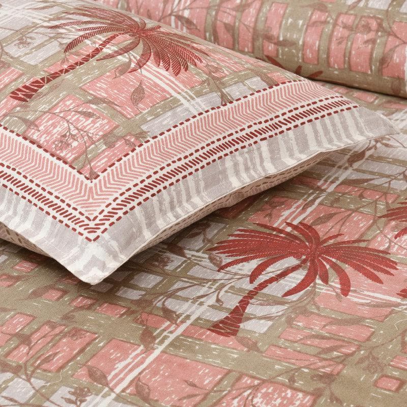 Coco Tree Checkers Cotton Bedsheet (Pink) - 160 TC media 3