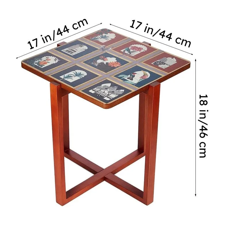 India Circus Wood Fluttering Square Side Table media 9