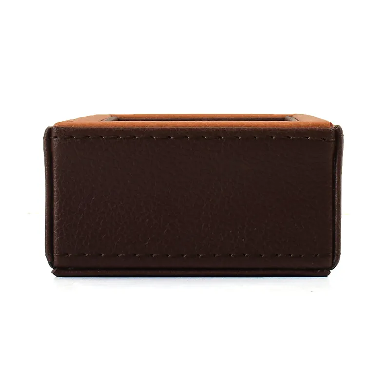 Tisca Faux Leather Cutlery Tray - Brown media 6