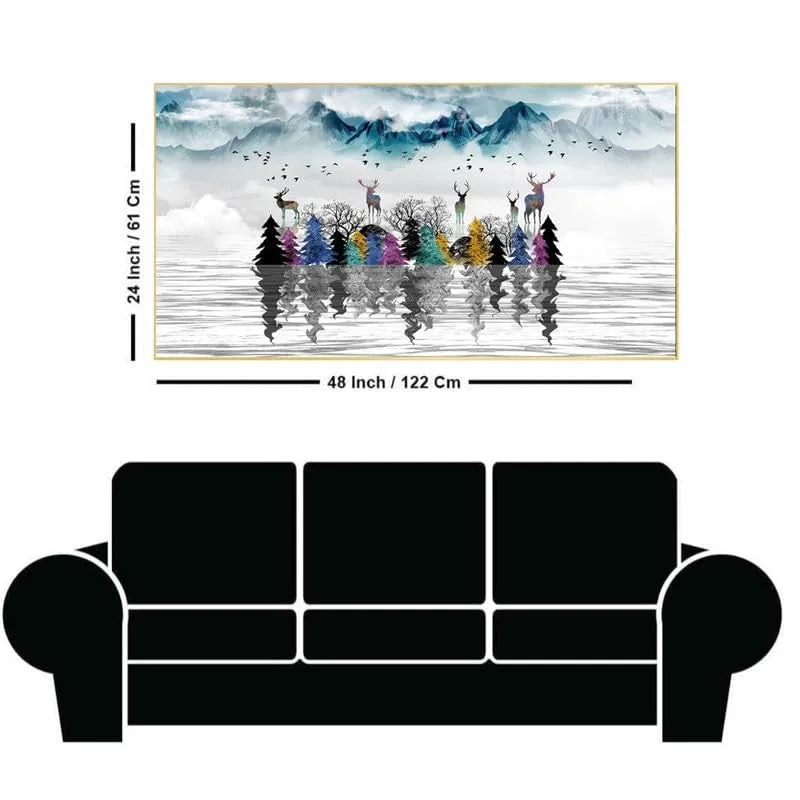 Twilight Peaks Canvas Wall Painting With Frame media 7